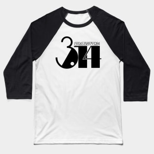 Disco Pi - Pi 3.14 Disco Typography 80s Black Text Baseball T-Shirt